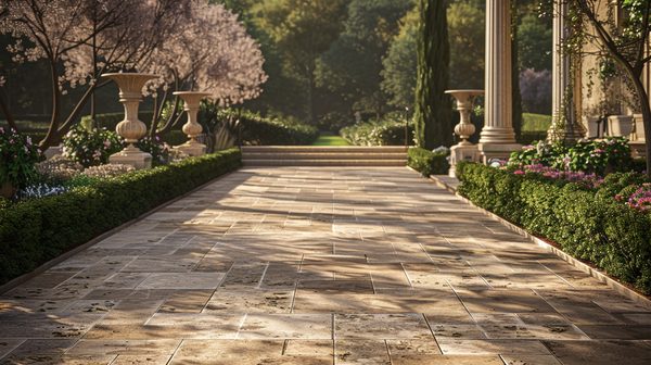 Pavé en travertin : élégance et durabilité